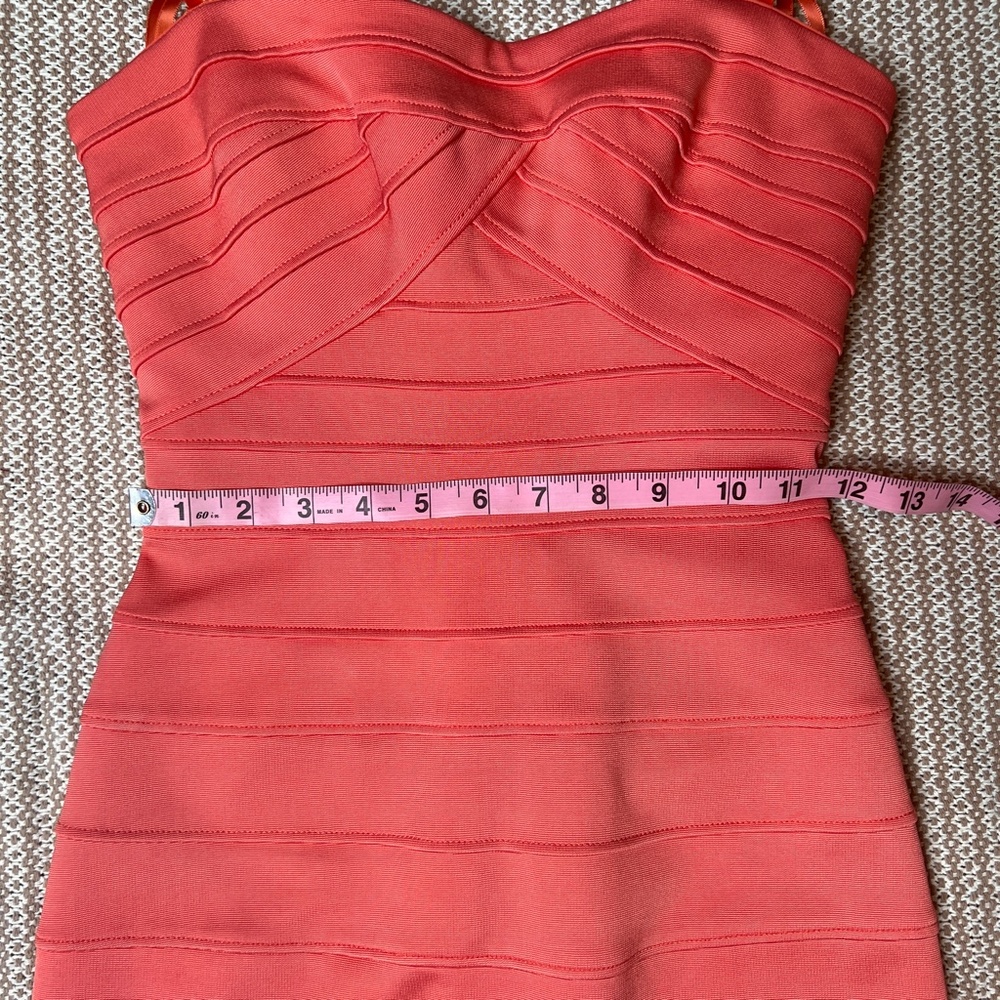 BCBGMAXAZRIA Coral Bodycon Bandage Dress Size 2 - Picture 12 of 13
